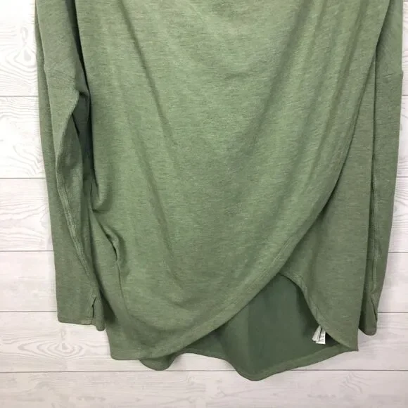 Athleta Women's Large Purana Wrap Sweatshirt Eucalyptus Olive Hooded Long Sleeve - Picture 4 of 8